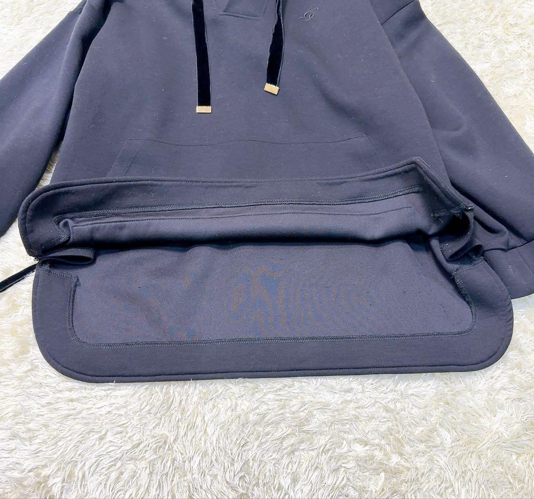 グレースクラス　サイドジップパーカー ダンボール素材　黒　ブラック