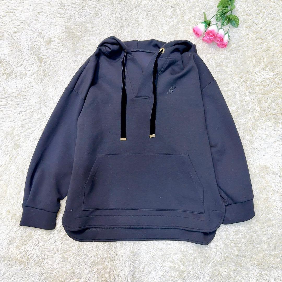 グレースクラス　サイドジップパーカー ダンボール素材　黒　ブラック