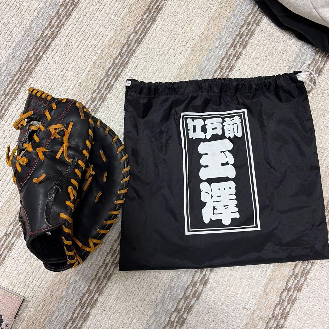 「玉澤 TAMAZAWA 硬式 ファーストミット 右投げ 黒 型良好 即戦力」