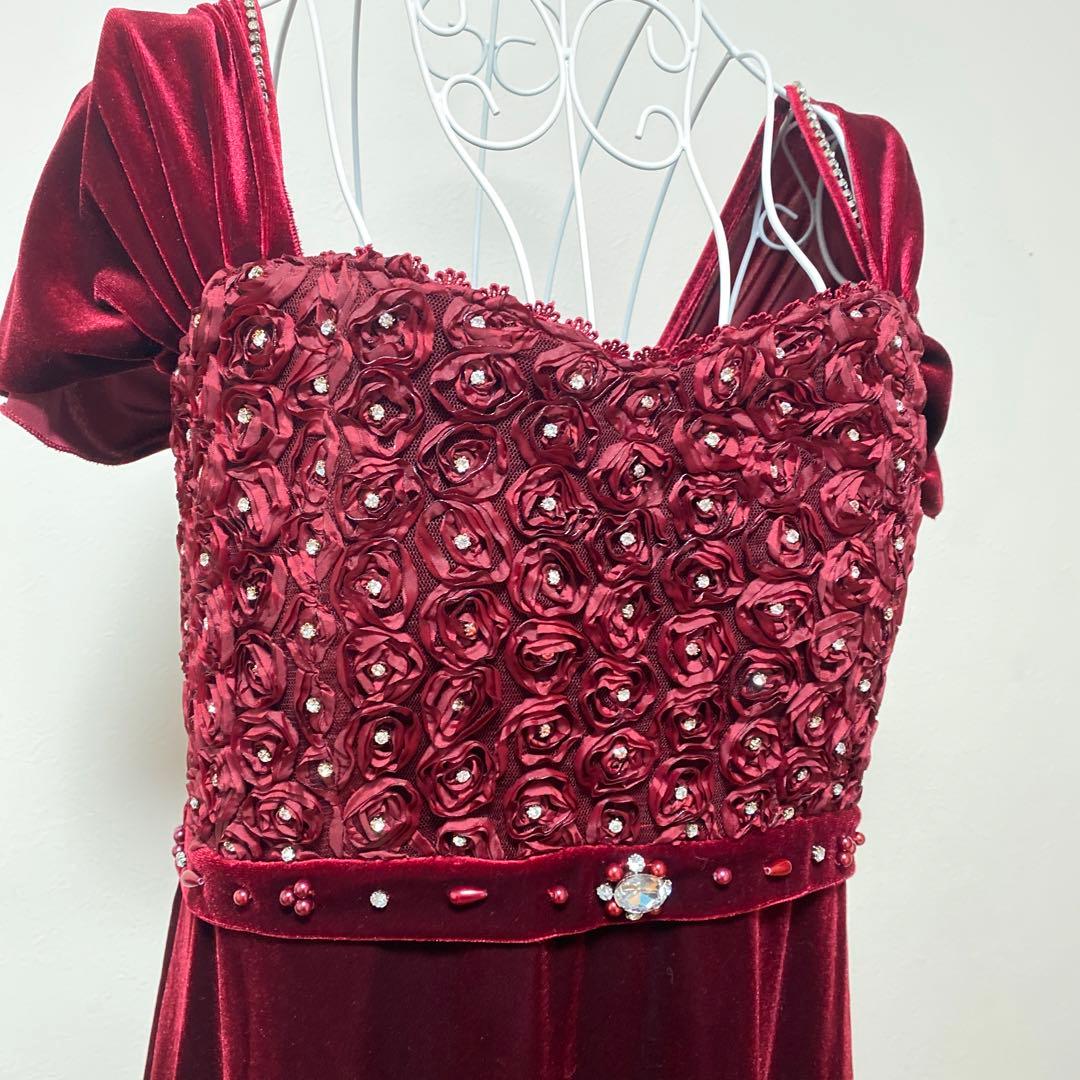 専用【新品未使用】Tweed ベロア生地 ビーズ装飾 カラードレス