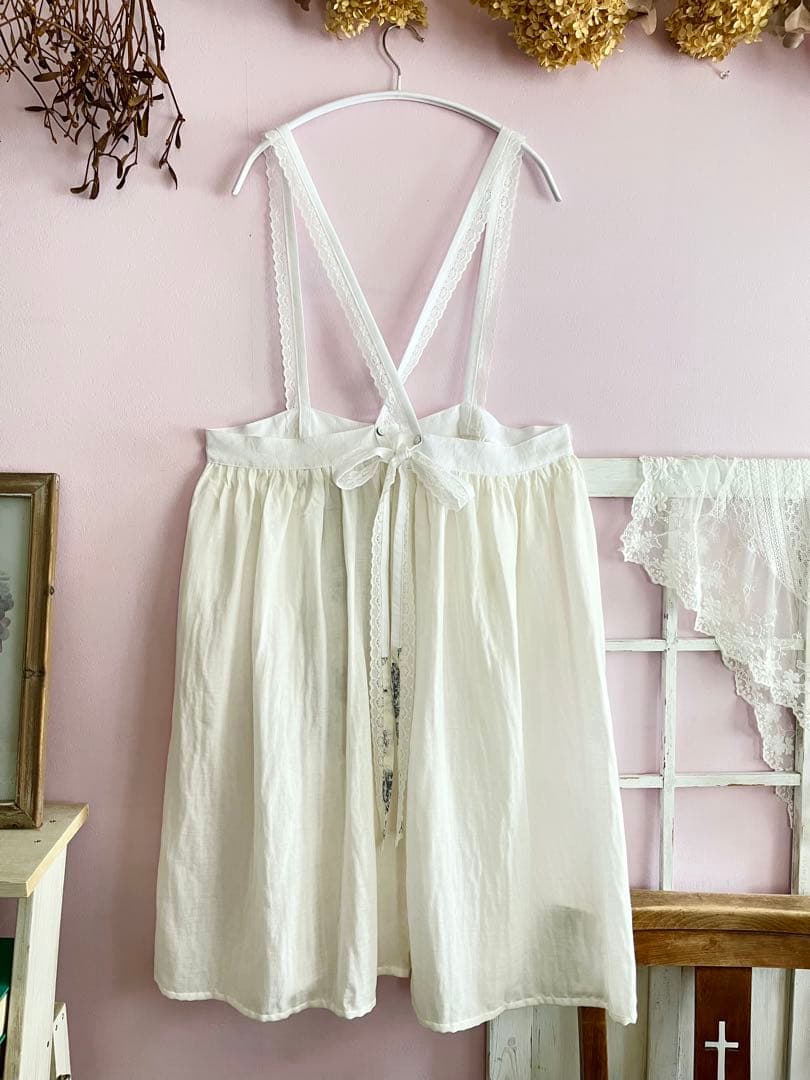 ジュイ柄&パッチワークバッククロスエプロンワンピース。.＊