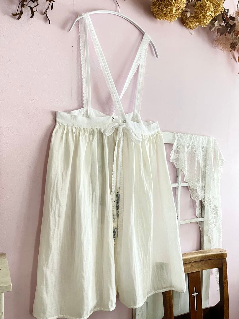 ジュイ柄&パッチワークバッククロスエプロンワンピース。.＊