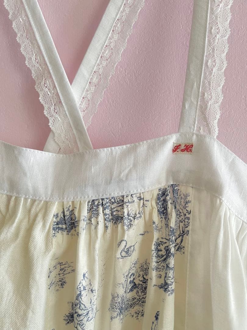 ジュイ柄&パッチワークバッククロスエプロンワンピース。.＊