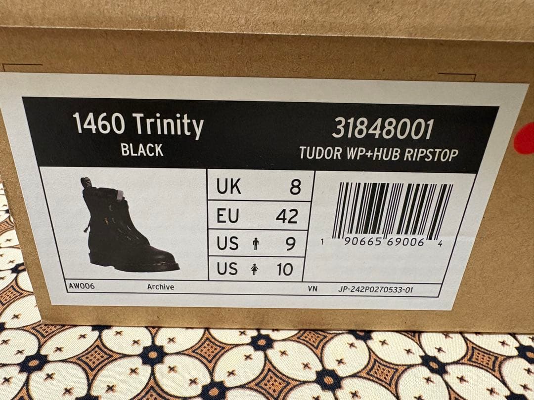 隣*柿様 ドクターマーチンAir Wait 1460 Trinity 黒　UK8