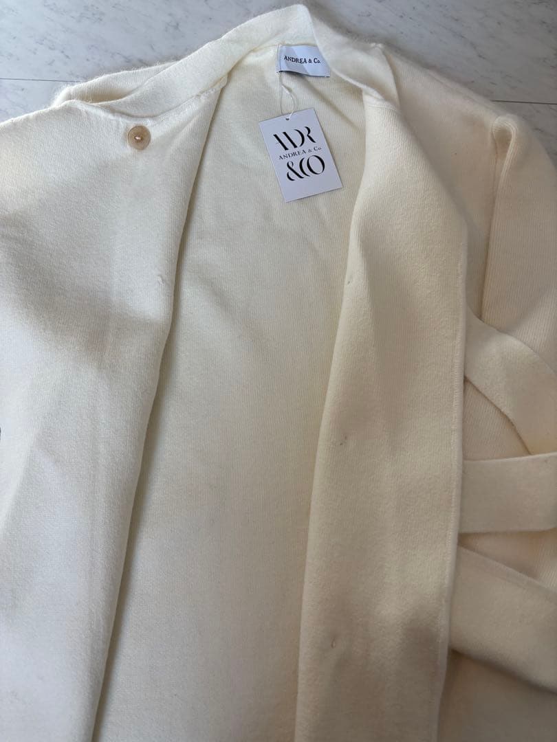 リボン付きアイボリーオーバーサイズニット新品未使用タグ付き