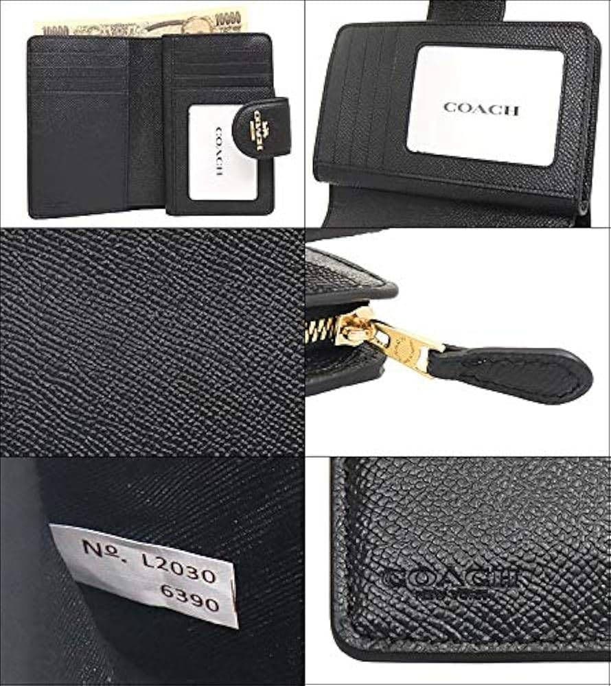 COACH コーチ ブラック 二つ折り財布 黒 レディース プレゼント 人気 箱