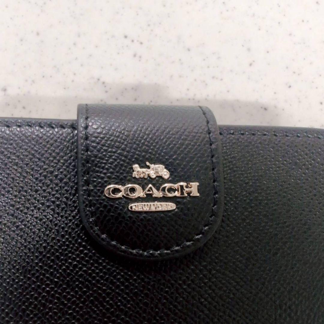 COACH コーチ ブラック 二つ折り財布 黒 レディース プレゼント 人気 箱