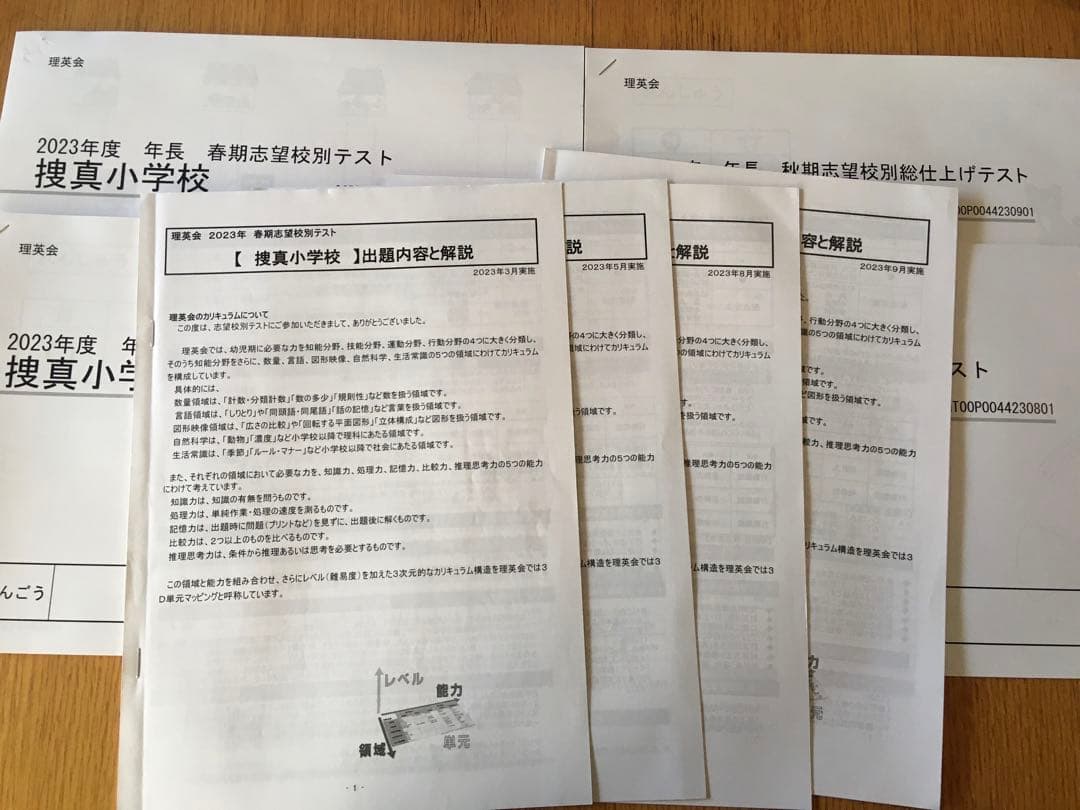 ☆小学校受験☆　理英会　志望校別テスト　捜真小学校