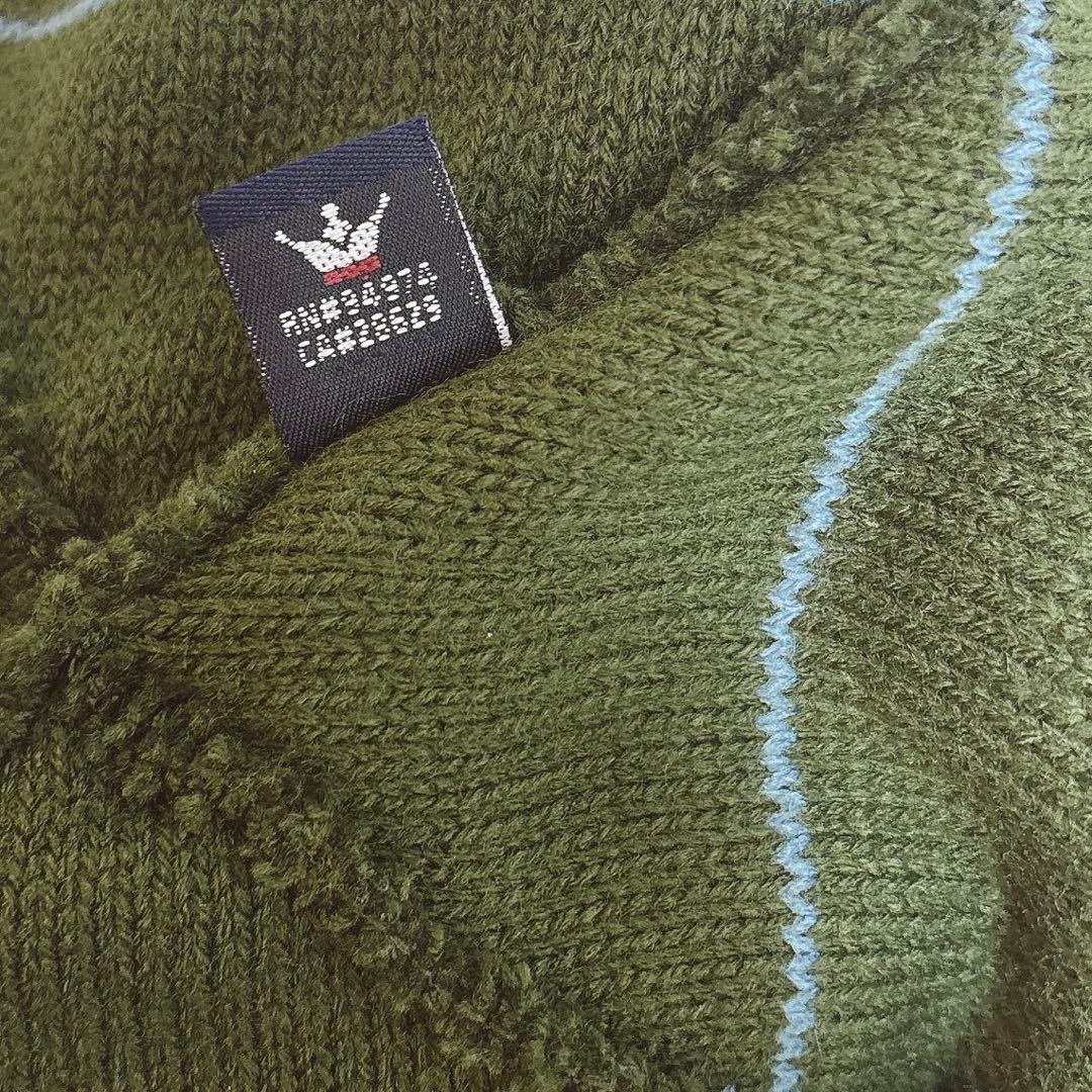 h*a様 希少✨90s OLD STUSSY S総柄 ニットキャップ オリーブ