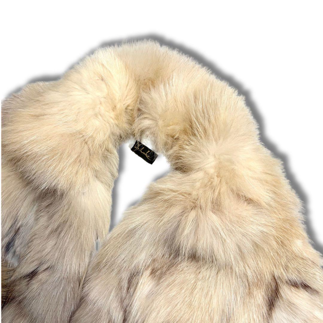 美品/近代モデル✨ブルーフォックス クロップド丈 リアルファーコート 毛並み◎