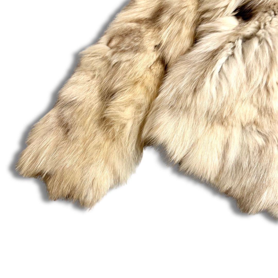 美品/近代モデル✨ブルーフォックス クロップド丈 リアルファーコート 毛並み◎