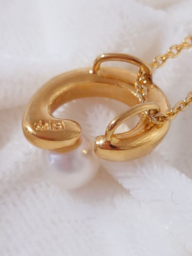 TASAKI　真珠一粒ネックレス ゴールドカラー