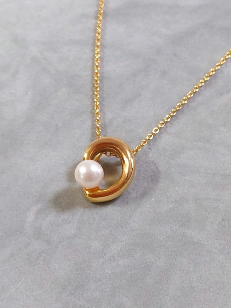 TASAKI　真珠一粒ネックレス ゴールドカラー