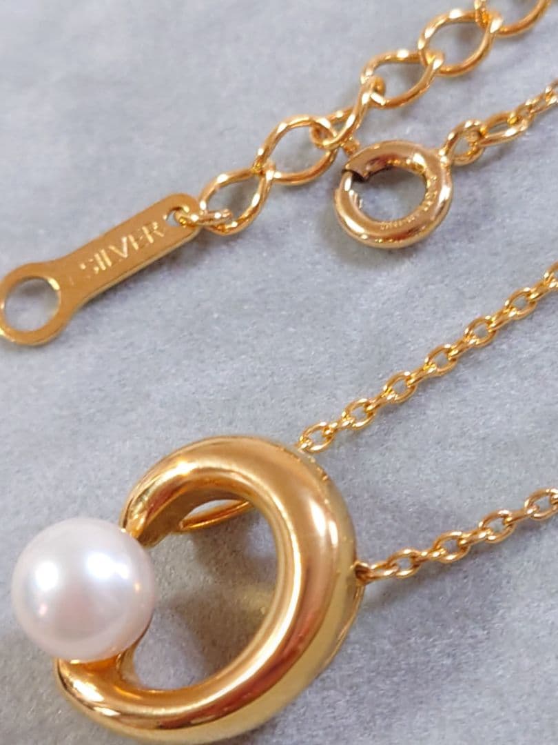 TASAKI　真珠一粒ネックレス ゴールドカラー
