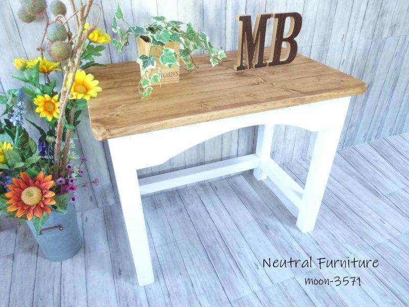 ハンドメイド キッズチェア&キッズデスク（チーク色×ホワイト）