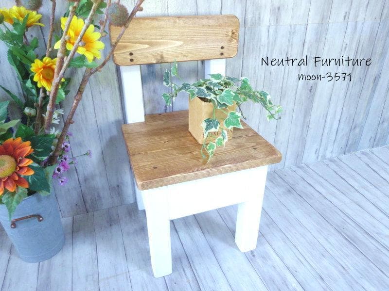 ハンドメイド キッズチェア&キッズデスク（チーク色×ホワイト）