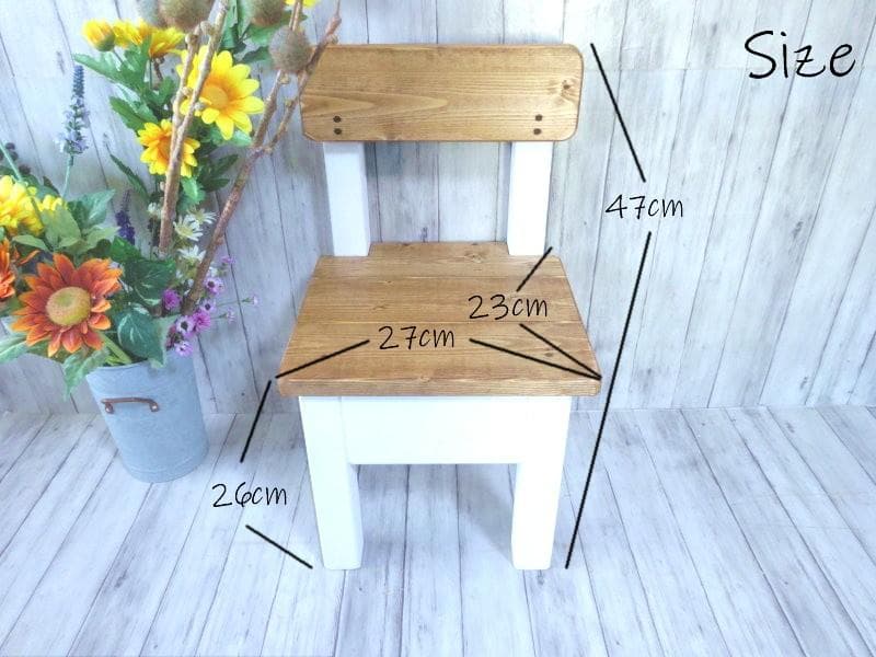 ハンドメイド キッズチェア&キッズデスク（チーク色×ホワイト）