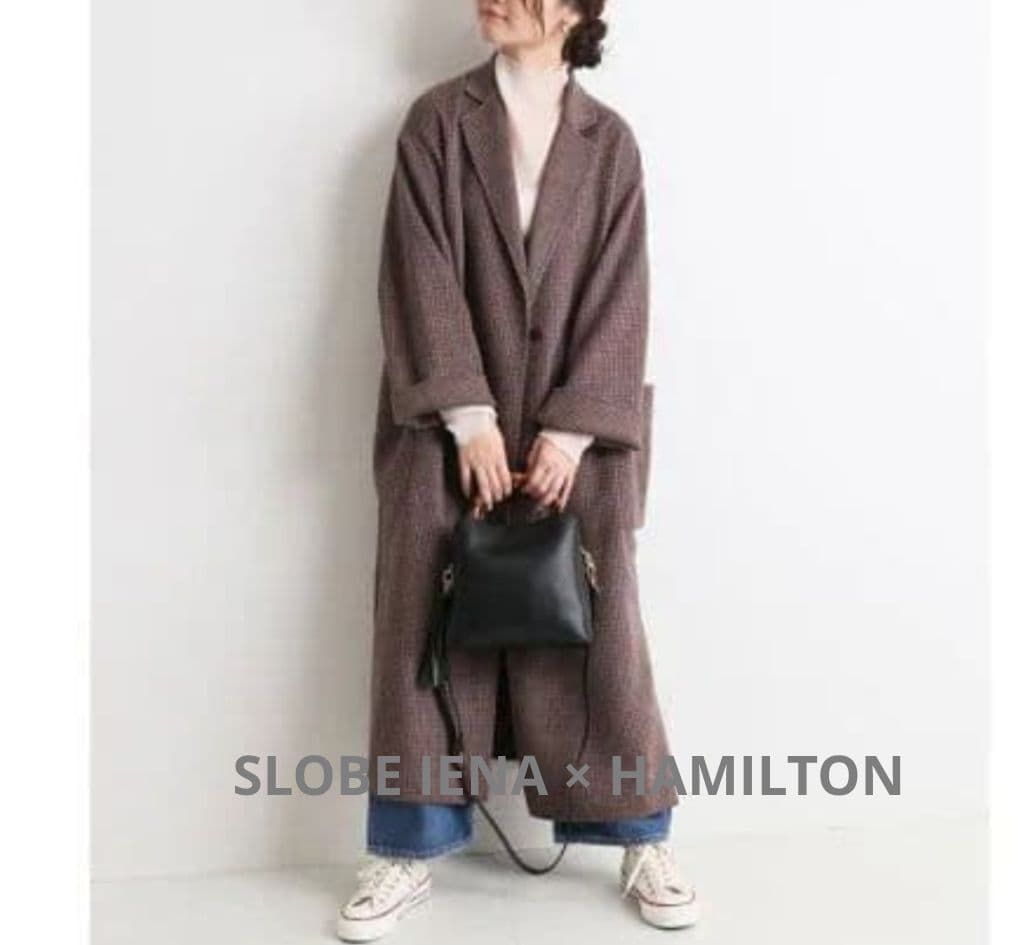 みぅ様　美品　スローブイエナ HAMILTON ダブルフェイスウールロングコート