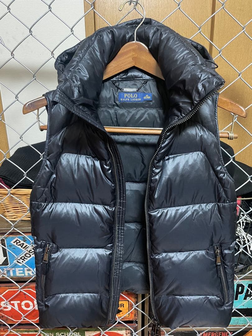 POLO RALPH LAUREN フード付きダウンベスト ブラック