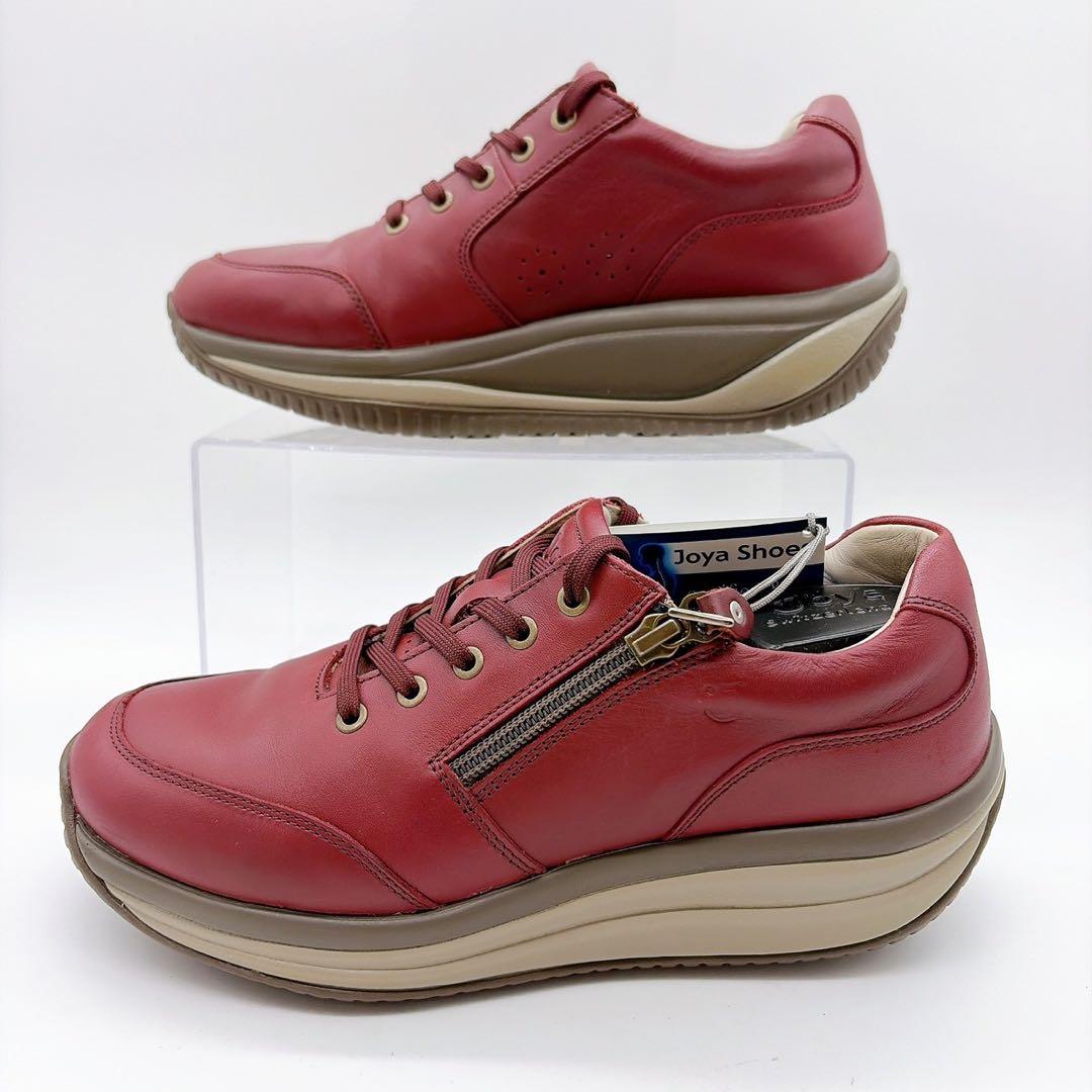 未使用級⭐️JOYA ジョヤ 23.5 スニーカー サイドジップ ワインレッド