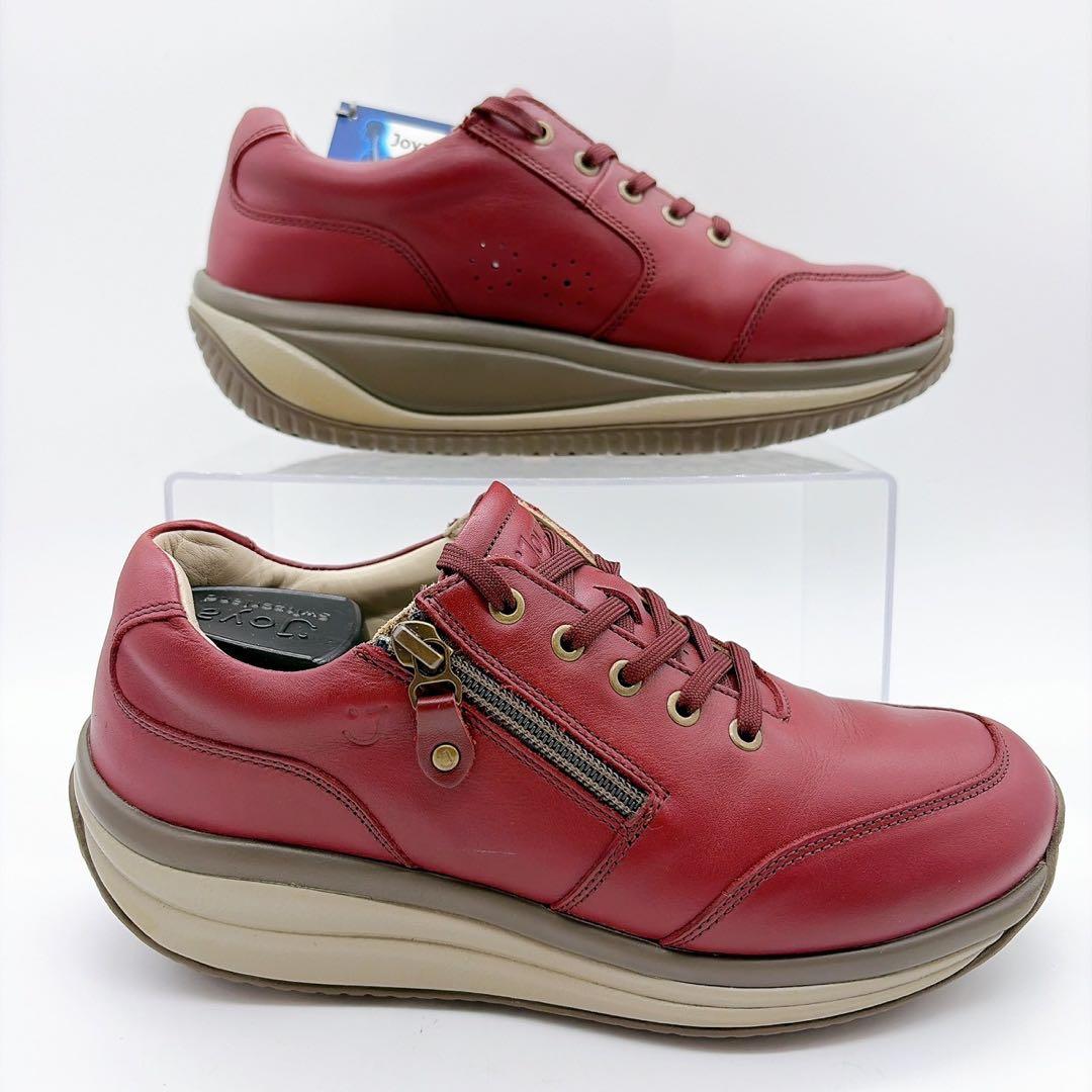 未使用級⭐️JOYA ジョヤ 23.5 スニーカー サイドジップ ワインレッド