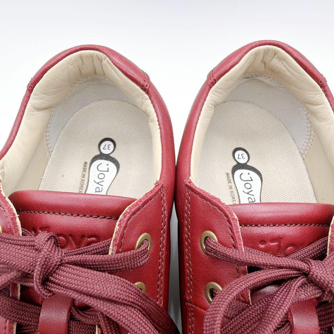 未使用級⭐️JOYA ジョヤ 23.5 スニーカー サイドジップ ワインレッド