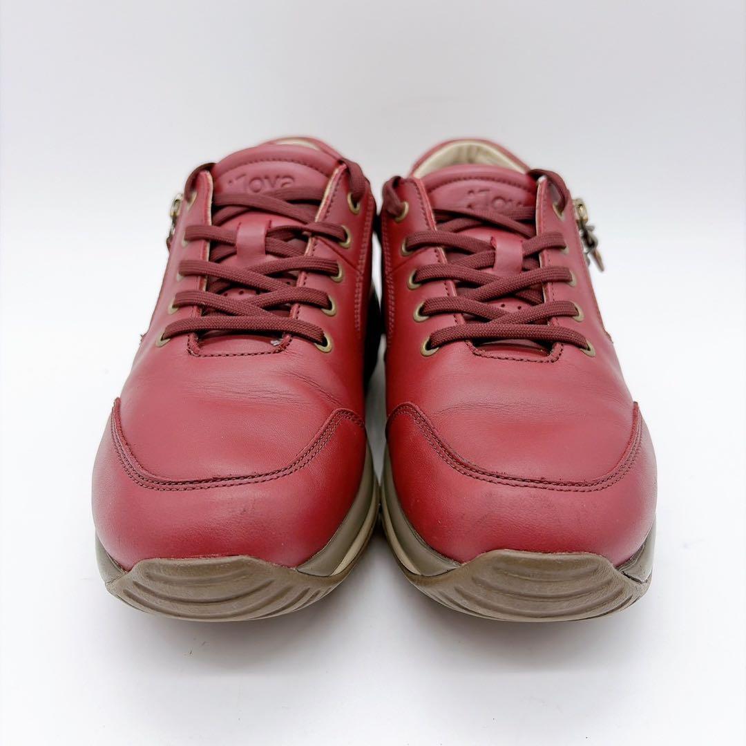 未使用級⭐️JOYA ジョヤ 23.5 スニーカー サイドジップ ワインレッド