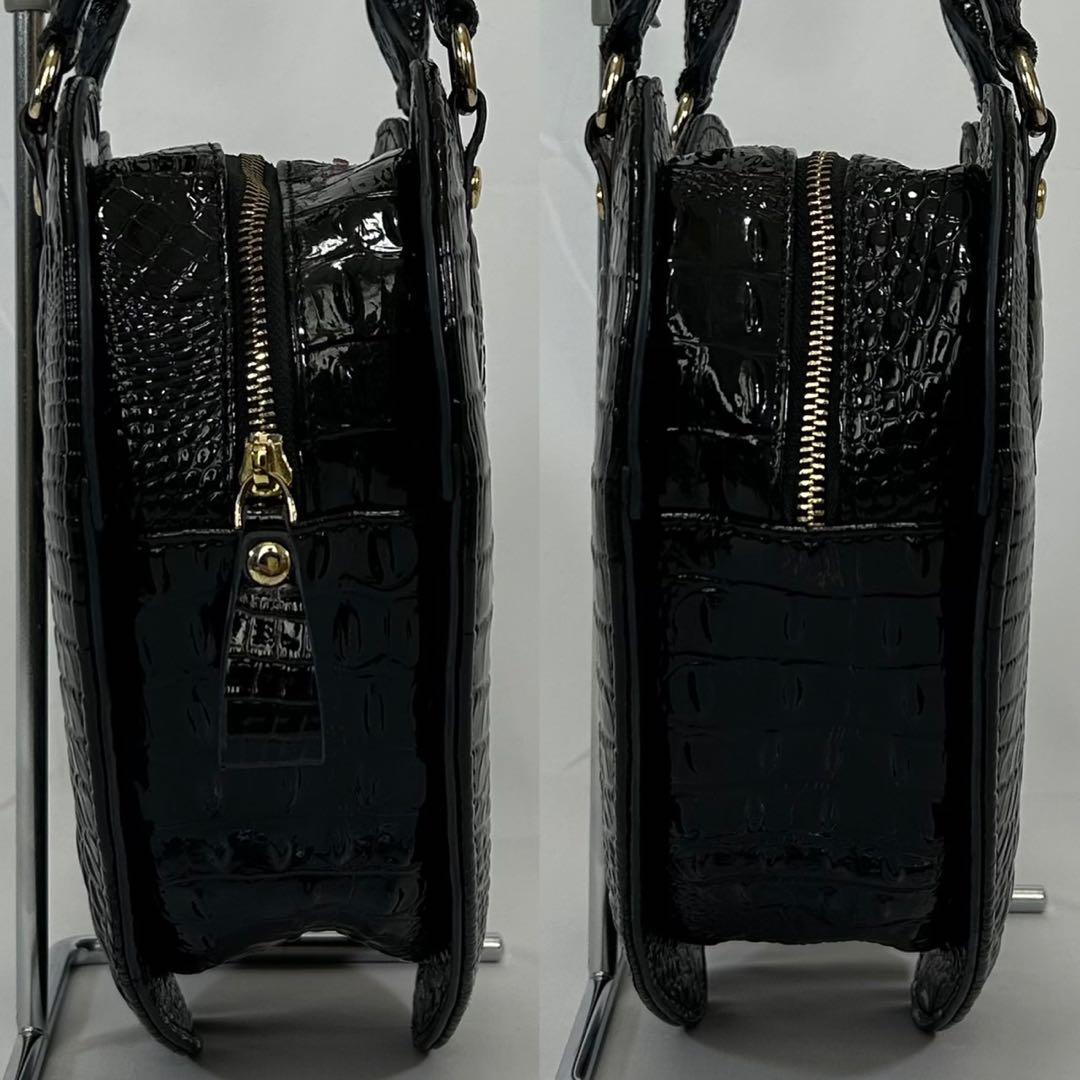 【美品】ヴィヴィアンウエストウッド ハンドバッグ レザー オーブ クロコ 型押し