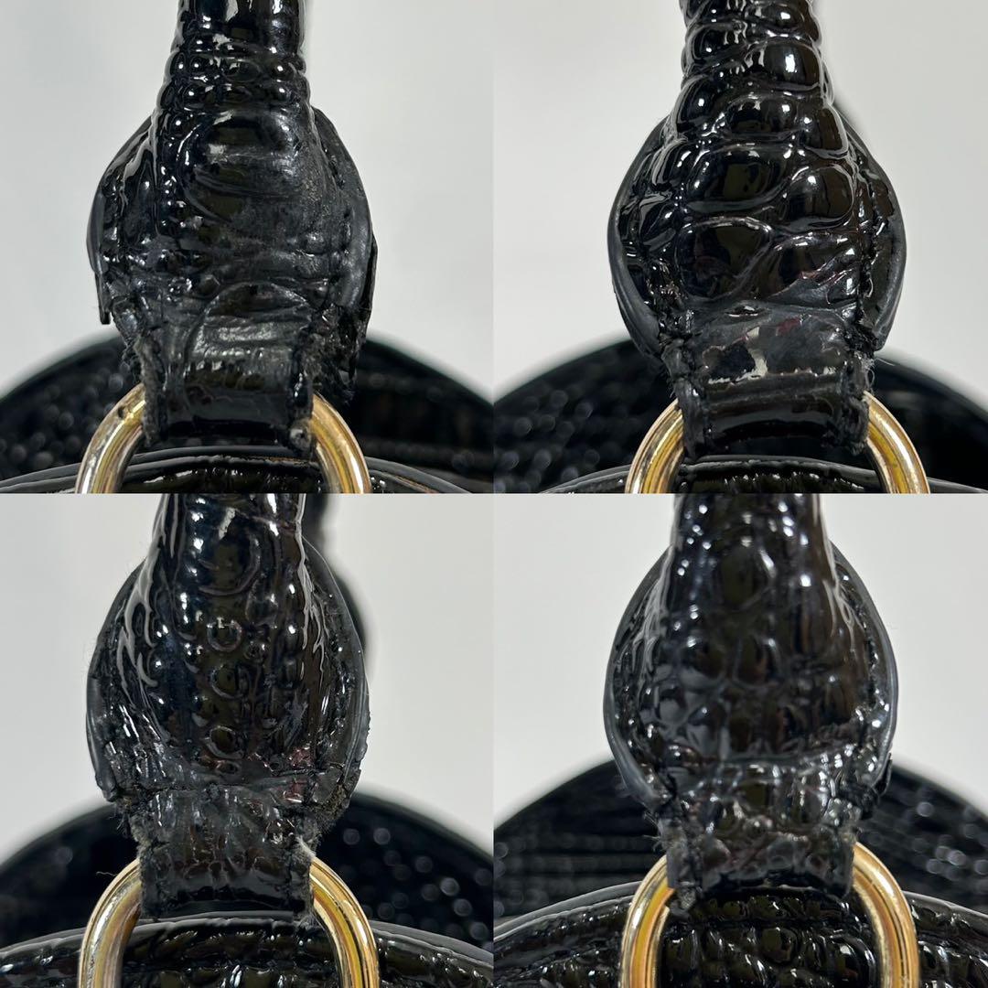 【美品】ヴィヴィアンウエストウッド ハンドバッグ レザー オーブ クロコ 型押し