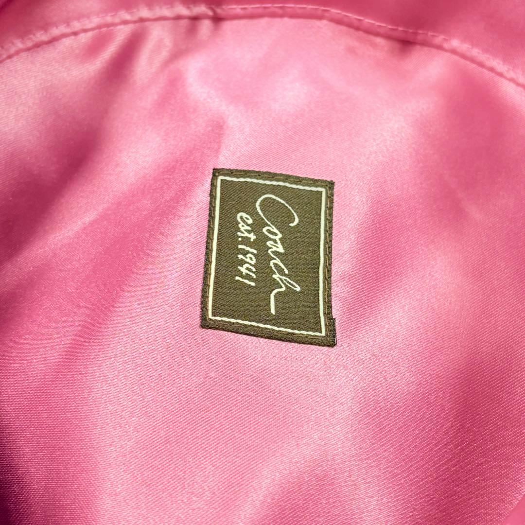美品　COACH コーチ ジャガードバケットハット M/Lピンク