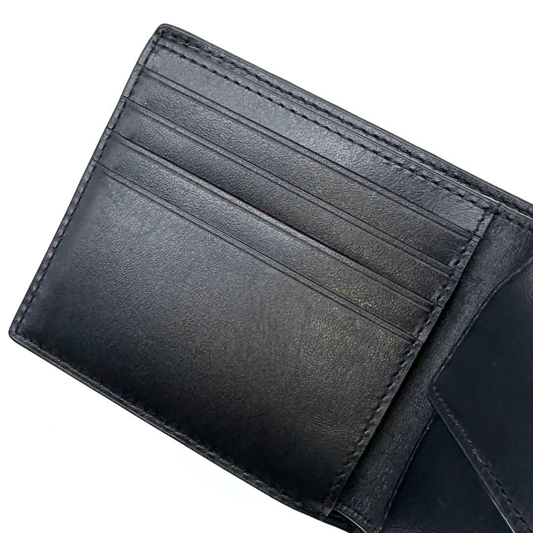 極美品✨COACH コーチ ２つ折り財布 シグネチャー エンボス 本革 ブラック