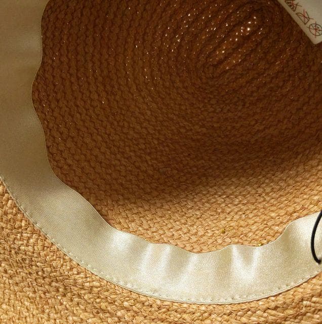 美品★ヘレンカミンスキー★Cali ラフィアハット ゴールド ビジュー レア