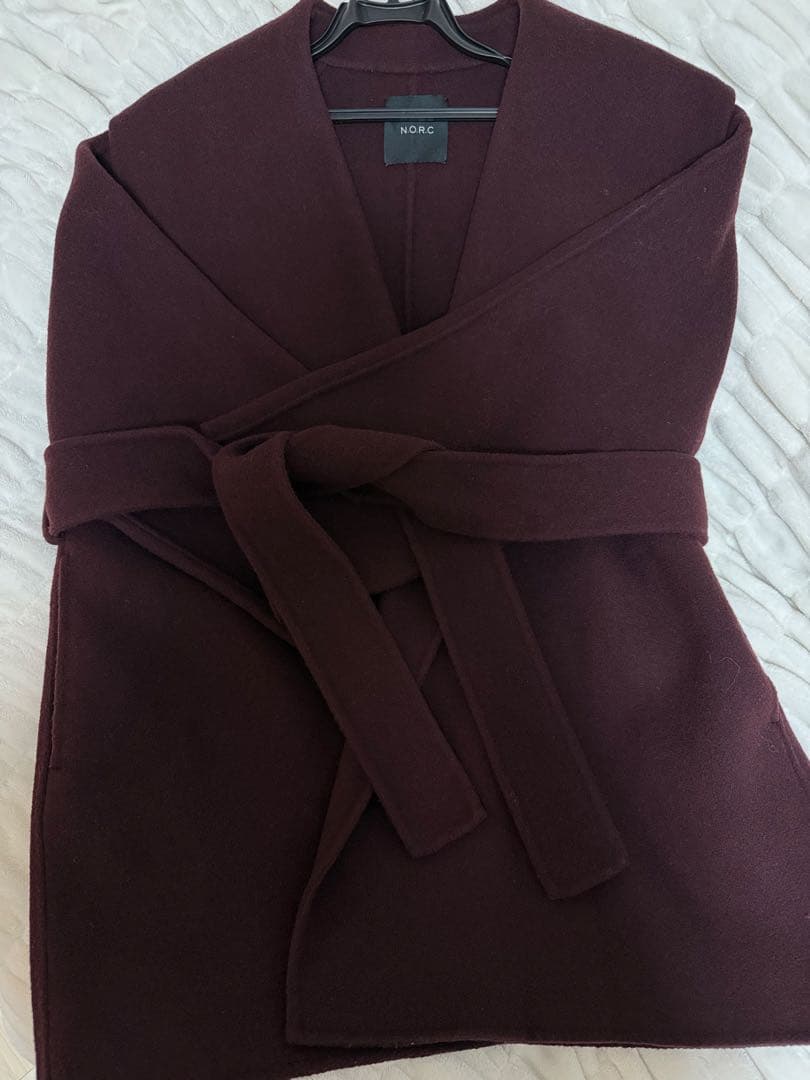N.O.R.C ウールメルトンミドルリバーコート　ボルドー