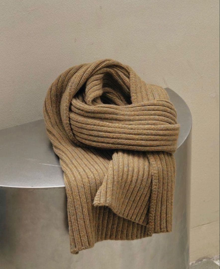 TODAYFUL Rib Knit Muffler キャメル