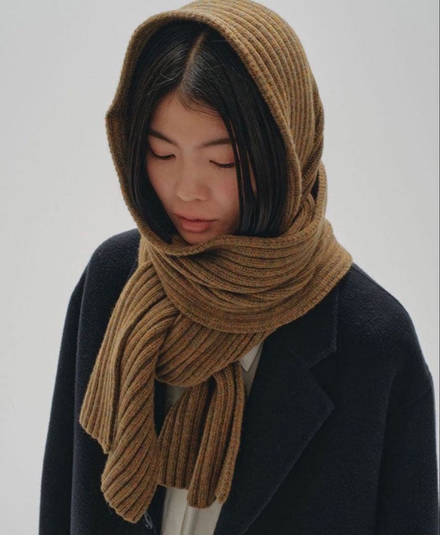 TODAYFUL Rib Knit Muffler キャメル