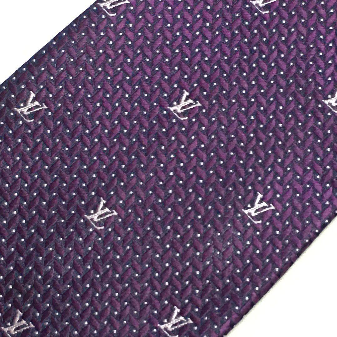 未使用級 ルイヴィトン Louis Vuitton ネクタイ パープル LV柄