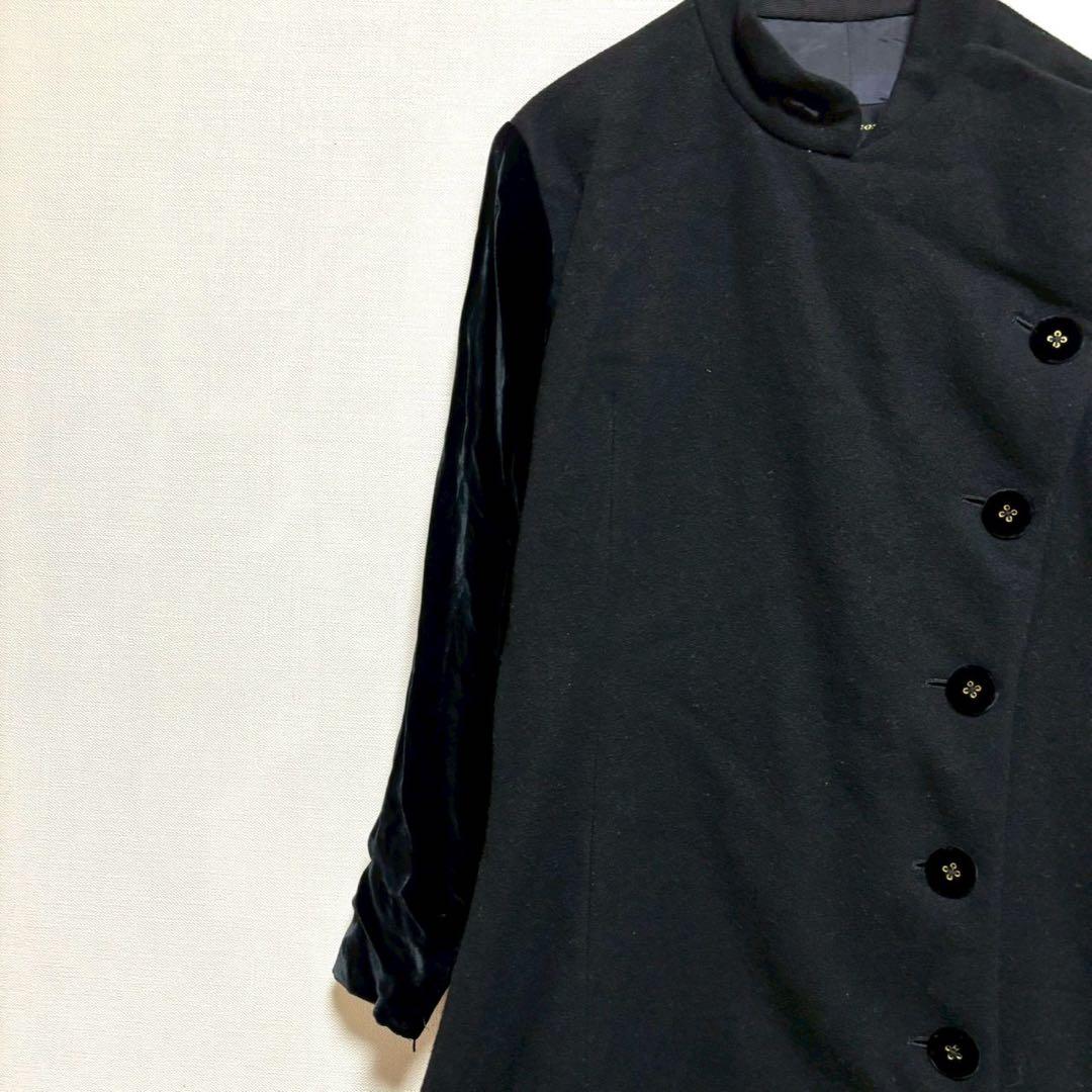 HIROKO KOSHINO ロングコート 黒 ブラック 9 アウター 上品