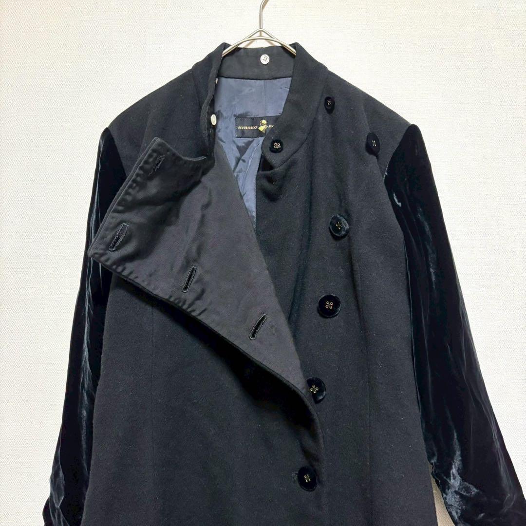 HIROKO KOSHINO ロングコート 黒 ブラック 9 アウター 上品