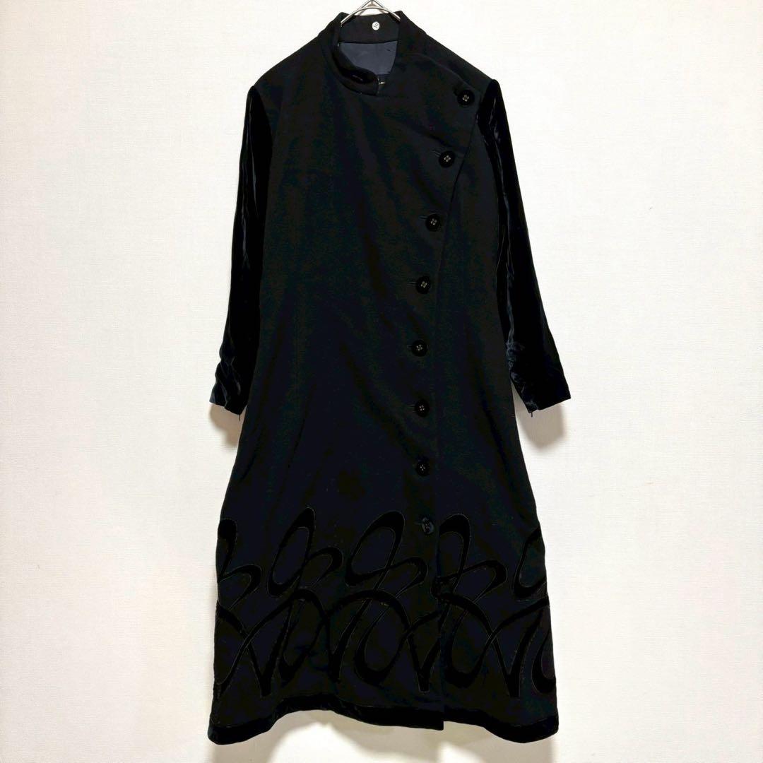 HIROKO KOSHINO ロングコート 黒 ブラック 9 アウター 上品