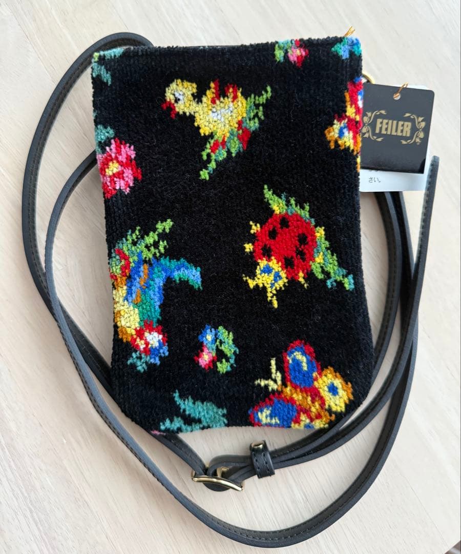 フェイラーFEILER スマホショルダー ハイジ ブラック 新品