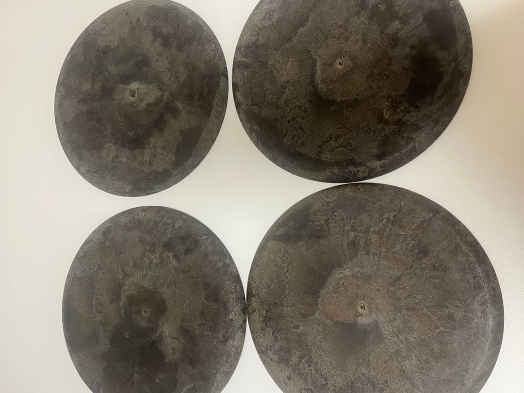 【難あり】ARAS エイラス 大皿ウェーブ 4枚セット 杉皮ブラック