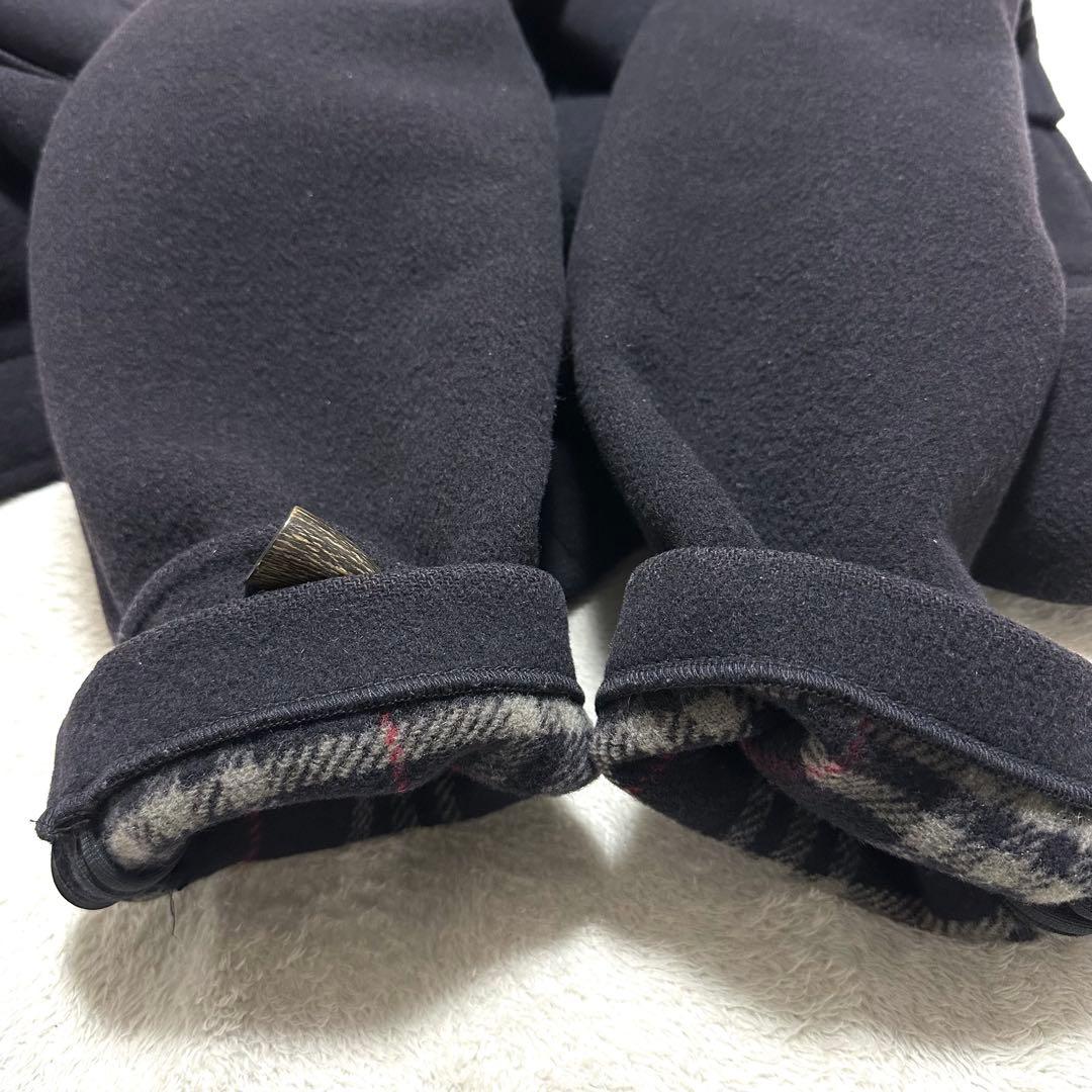 希少　Burberry ダッフルコート　ノバチェック　ネイビー　ウール