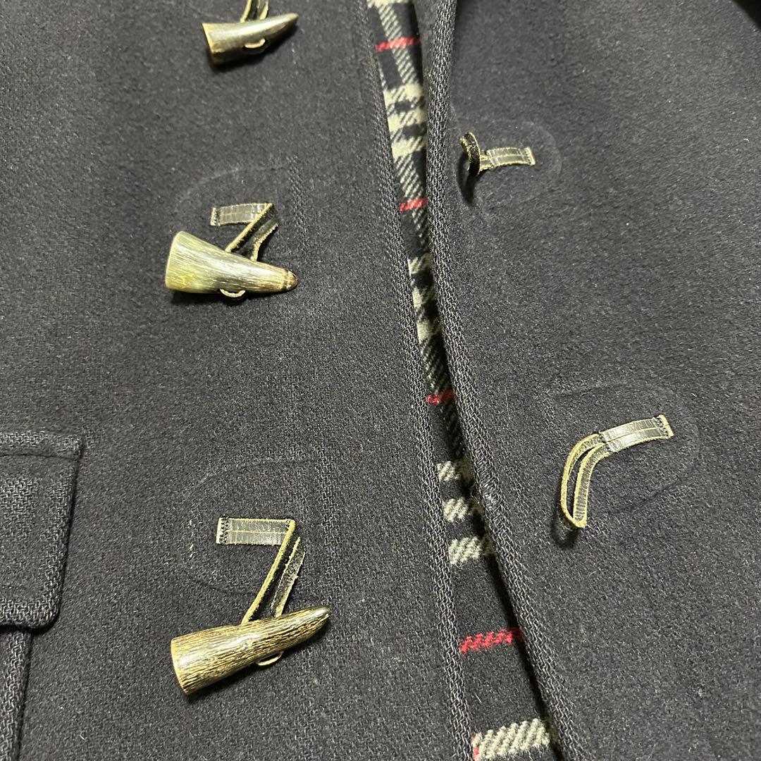 希少　Burberry ダッフルコート　ノバチェック　ネイビー　ウール