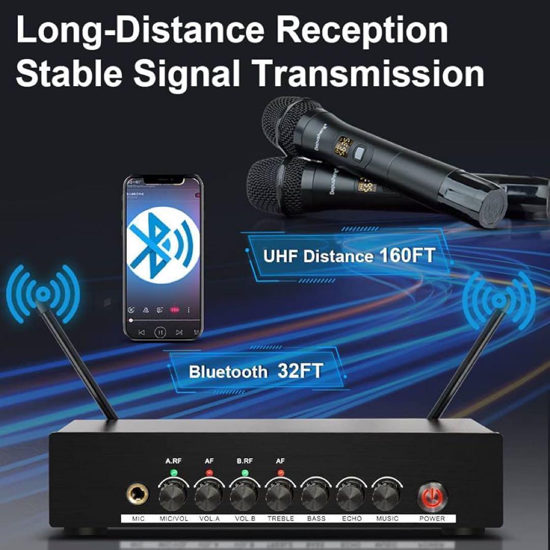 Pattiya ワイヤレスマイク カラオケセット Bluetooth対応