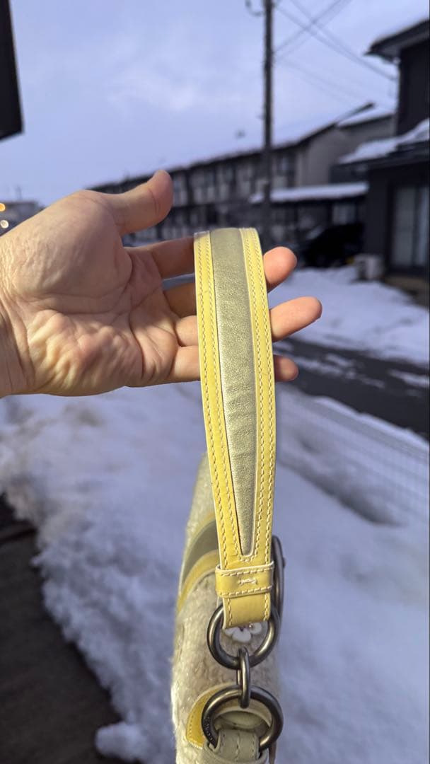 Coach Soho tweed weave baguette コーチ