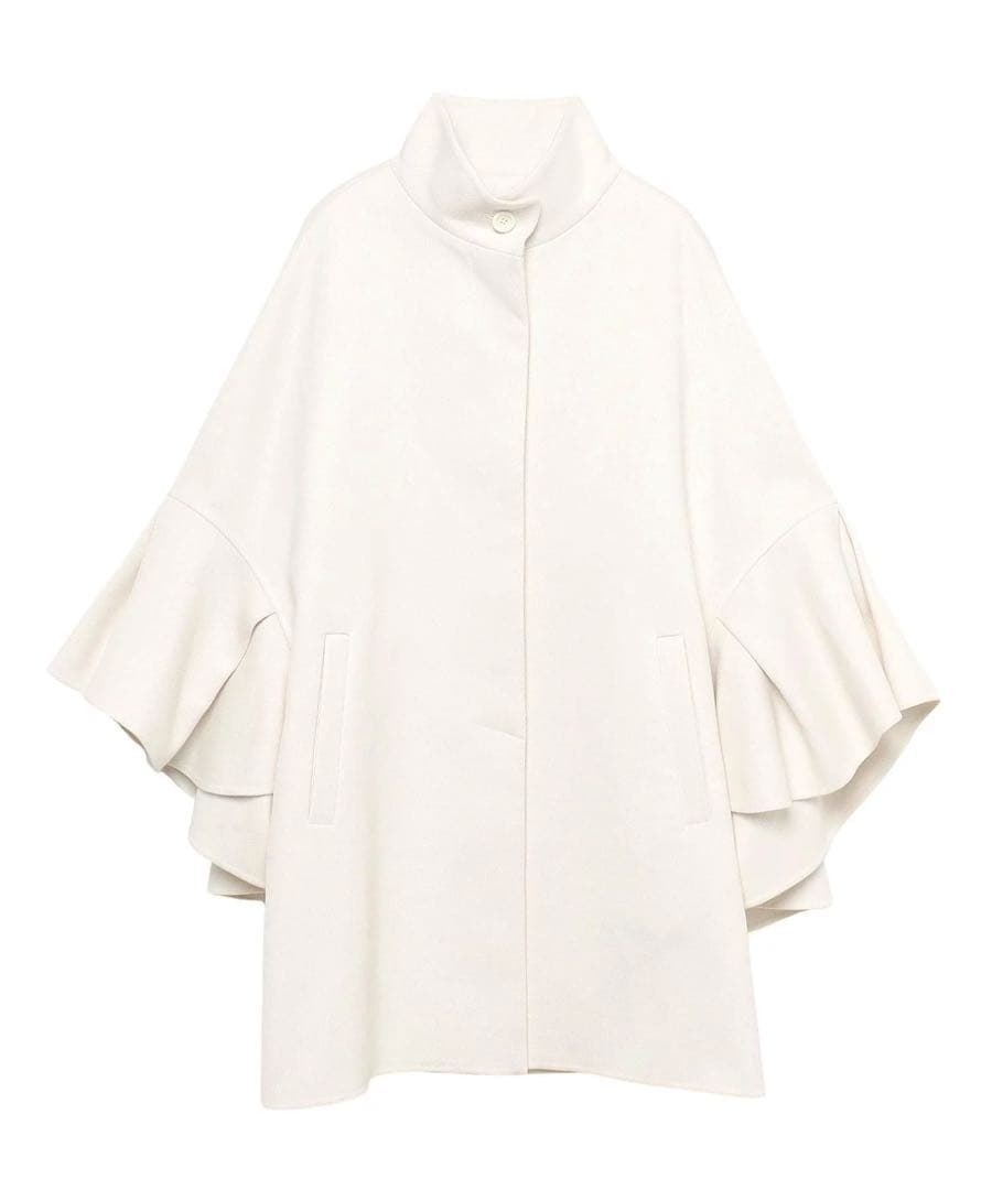 【美品】ANAYI アナイ カルゼリバーケープコート ジャケット 袖フリル