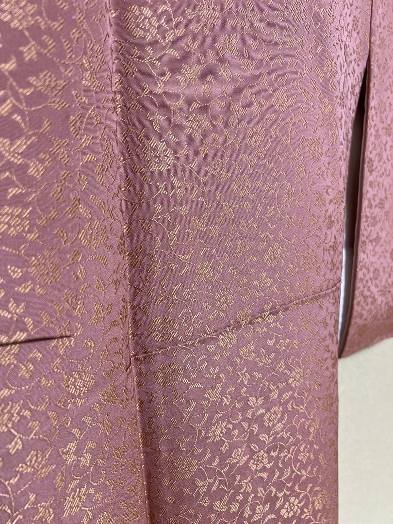 正絹小紋　一つ紋縫い紋　更紗文様　着物