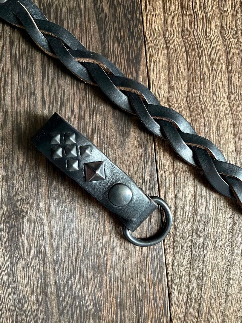 編み込みレザーウォレットコード　TYPEB クロムエクセル　黒染　HTC RRL