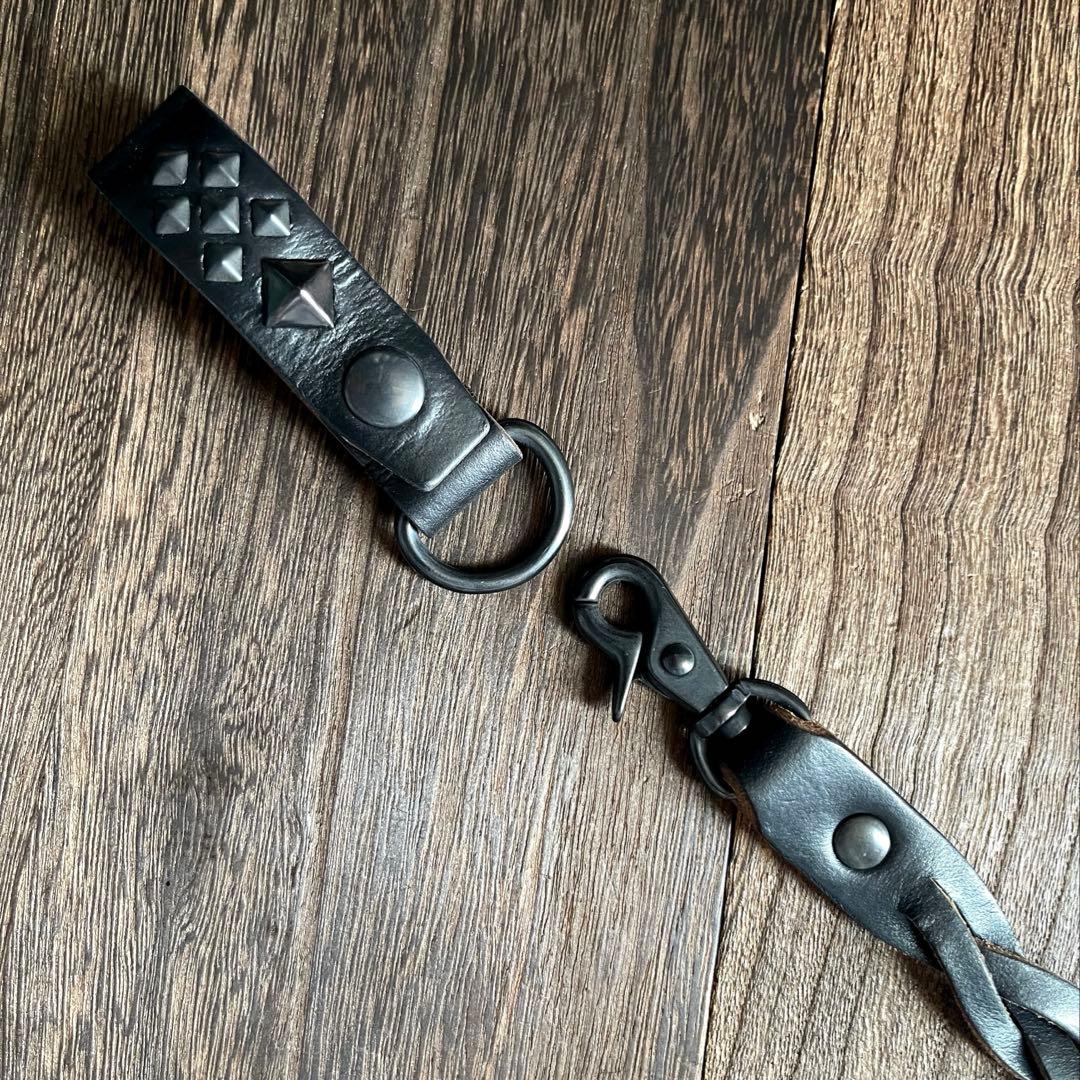 編み込みレザーウォレットコード　TYPEB クロムエクセル　黒染　HTC RRL