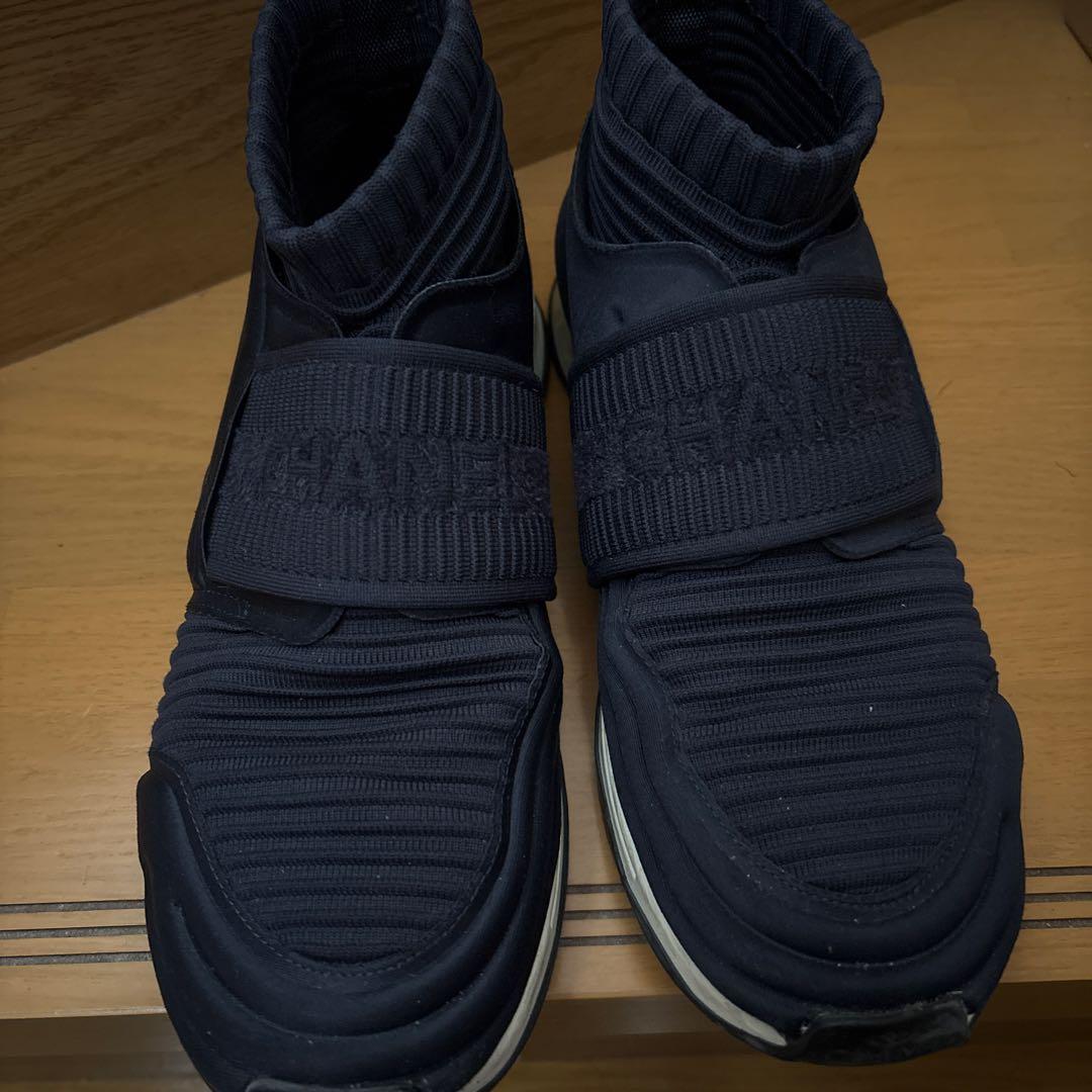 CHANEL ストレッチ ネイビー スニーカー